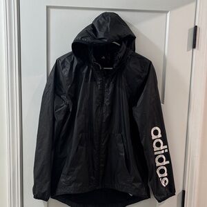 Adidas Black Hooded Windbreaker